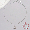 Anti-Tarnish Rhodium Plated 925 Sterling Silver Pendant Necklaces IZ0556-2