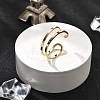 304 Stainless Steel Hollow Cuff Rings for Women RJEW-S395-01G-2