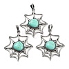 Synthetic Turquoise Spider Web Pendants G-Q163-09AS-01-1