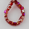 Electroplate Glass Beads Strands X-EGLA-R030-8x8mm-04-2
