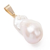Natural Baroque Keshi Pearl Pendants PALLOY-JF05099-4