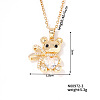 Cute Bear Pendant Necklaces Sparkling Crystal Rhinestone Brass Cable Chain Necklaces for Women SZ3848-3-1
