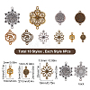60Pcs 10 Styles Tibetan Style Alloy Connector Charms FIND-SC0003-35-2