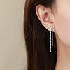 Bowknot 925 Sterling Silver Tassel Stud Earrings FS-WGF533A-01-3
