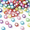 200Pcs 8 Colors Transparent Flower Acrylic Beads TACR-YW0001-91-2