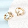Brass Micro Pave Cubic Zirconia Hoop Earrings KK-CBACA55-18G-5
