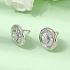 Brass Micro Pave Cubic Zirconia Stud Earrings EJEW-G471-13P-01-3