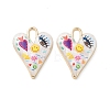 Rack Plating Alloy Enamel Pendants FIND-C050-09G-04-1