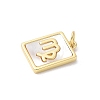 Brass Pave Natural White Shell Pendants KK-S522-09G-D-3