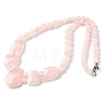 Natural Rose Quartz Faceted Bib Graduated Beaded Necklaces for Women NJEW-B128-01M-4