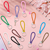 12Pcs 12 Colors PU Leather Knitting Keychains KEYC-CL0001-21-7