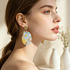 Handmade Polymer Clay & Alloy Stud Dangle Earrings WGD9B2E-01-1