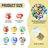 36Pcs 6 Colors Handmade Gold Sand Lampwork Beads LAMP-TA0002-61-4