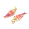 Brass Enamel Pendants X-KK-B148-14G-03-2