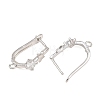 Brass Micro Pave Cubic Zirconia Hoop Earring Findings CU-CBAB5B4-08P-2