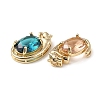 Brass with K9 Glass Pendants KK-C024-38KCG-3