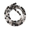 Natural Tourmalinated Quartz/Black Rutilated Quartz Beads Strands G-K305-21-C-01-5