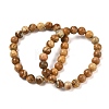 Natural Picture Jasper Round Beaded Stretch Bracelets GG-CBA12F1-02A-05-4