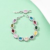 Platinum Tone Brass Micro Pave Cubic Zirconia Tennis Bracelets BJEW-B160-15P-2