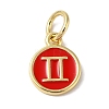 Real 18K Gold Plated Brass Enamel Charms KK-L216-001G-I03-1