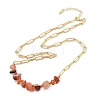 Natural Red Agate Chip Beaded Necklaces NJEW-C070-04G-01-2