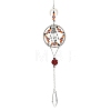 Halloween Alloy Skeleton Hand & Iron Ring Suncatcher HJEW-JM05021-1