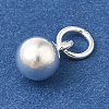 925 Sterling Silver Round Charms STER-G043-08B-S-2