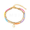304 Stainless Steel Letter Charm Double-layered Bracelets VG5038-15-1