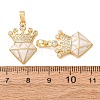 Brass Micro Pave Clear Cubic Zirconia Pendants CU-CBAF77A-01G-3