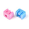 UV Plating Opaque Acrylic European Beads OACR-M027-03E-3