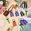 30Pcs 5 Colors Reflective Rectangle Polyester Pendant Keychains KEYC-CO0001-02-5