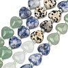 Gradient Color Natural Quartz & Dalmatian Jasper & Blue Spot Jasper & Green Aventurine & Picture Jasper Beads Strands G-B185-A02-3