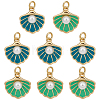 8Pcs 2 Colors Brass Enamel Pendants KK-PH0014-84-1
