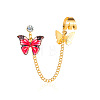 Butterfly Alloy Enamel Chains Tassel Stud Earrings WG03E93-10-1