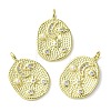 Rack Plating Brass Micro Pave Cubic Zirconia Pendants KK-K332-07G-1