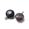 Natural Fluorite Flat Round Pendants G-H318-01G-A-02-2