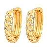 Brass Micro Pave Clear Cubic Zirconia Hoop Earrings for Women EJEW-T058-01B-G-2