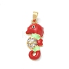 Brass Enamel Pendants RB-CBA2CEF-02G-02-1