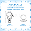 304 Stainless Steel Lobster Claw Clasps STAS-ME0002-92B-2