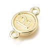 Brass Disc with Initial Links Connector Charms KK-E802-36G-B-2