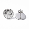 Non-Tarnish 304 Stainless Steel Flower Stud Earrings for Women EJEW-F300-15P-2