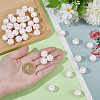 40Pcs Printed Round Silicone Focal Beads SIL-OC0001-24C-3