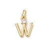 Brass Pave Clear Cubic Zirconia Charms KK-A273-01G-W-1