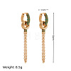 Brass Micro Pave Cubic Zirconia Chain Tassel Hoop Earrings for Women WGBBBBD-01-1