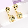 Brass Micro Pave Cubic Zirconia Stud Earrings EJEW-D351-13G-01-4
