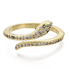 Brass Micro Pave Cubic Zirconia Cuff Rings RJEW-S044-067-NF-2
