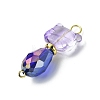 Cat Shapes Glass Links Connector Charms PALLOY-JF03240-4