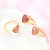 Natural Strawberry Quartz Finger Rings with Brass Findings G-H353-03G-05-1