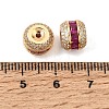 925 Sterling Silver Pave Deep Pink Cubic Zirconia Beads SE-CBAF1B2-12B-G-2