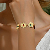 Vintage Hollow Flower Real 18K Gold Plated Brass Rhinestone Link Bracelets for Women DH3403-1